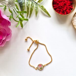 Flower Golden Chain Rakhi