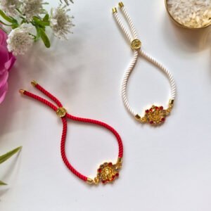 Lord Ganesha (Meenakari) Pull Bracelet Rakhi