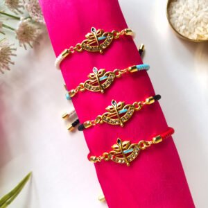 Golden Pull Bracelet Rakhi