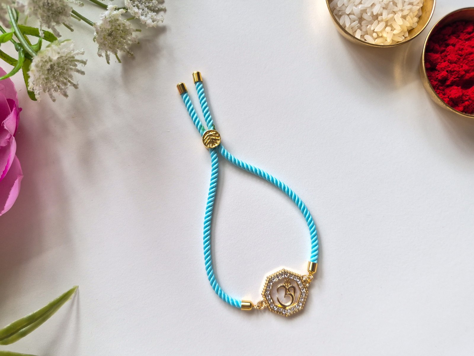 Om Pull Bracelet Rakhi - Image 2